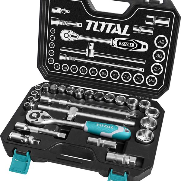 TOTAL Coffret cliquet et douille 25pcs