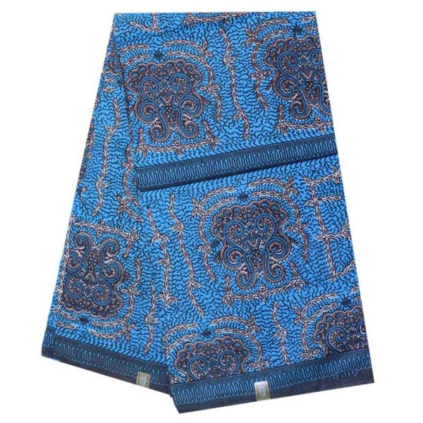 Complet Pagne Africain GTP WAX GHANA Bassam - 6 Yards - Bleu