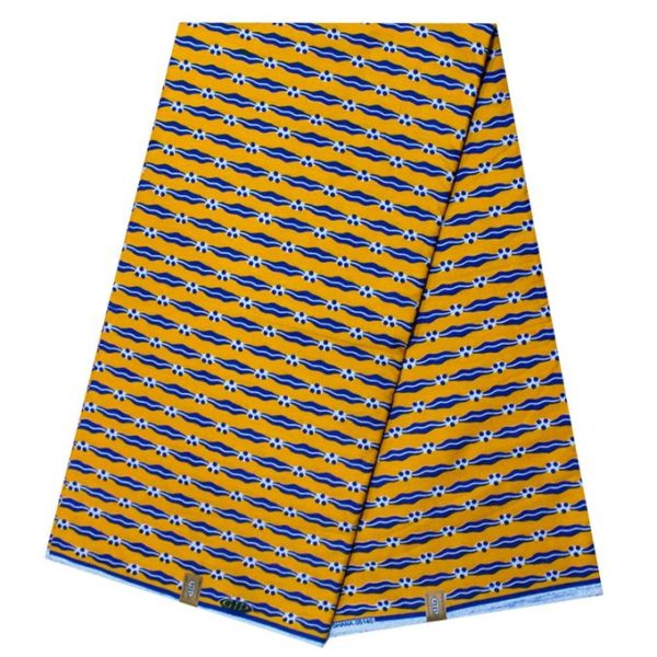 Complet Pagne Africain GTP WAX GHANA Mari Capable - 6 Yards - Jaune