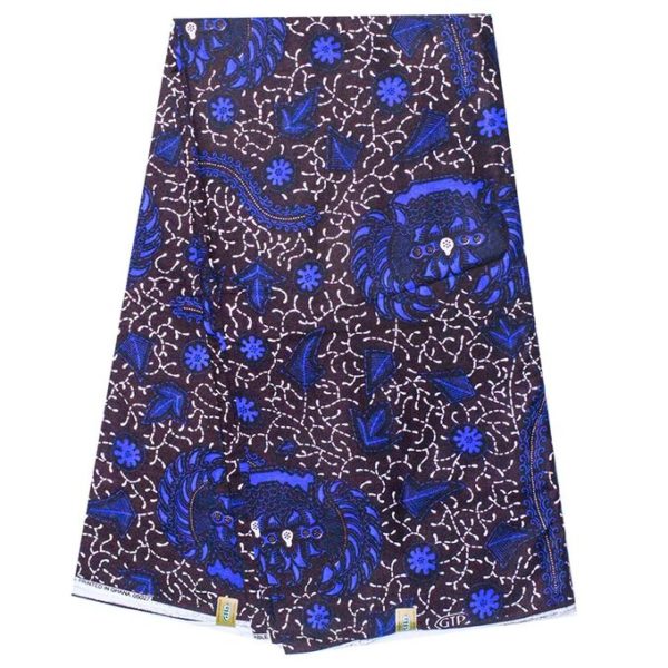 Complet Pagne Africain GTP WAX GHANA Yaodorgor - 6 Yards - Bleu