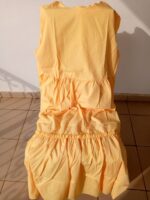 Robe longue avec des fronces-manches longues- Jaune – Image 4