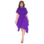 Robe avec bas volant -manches courtes- Violet