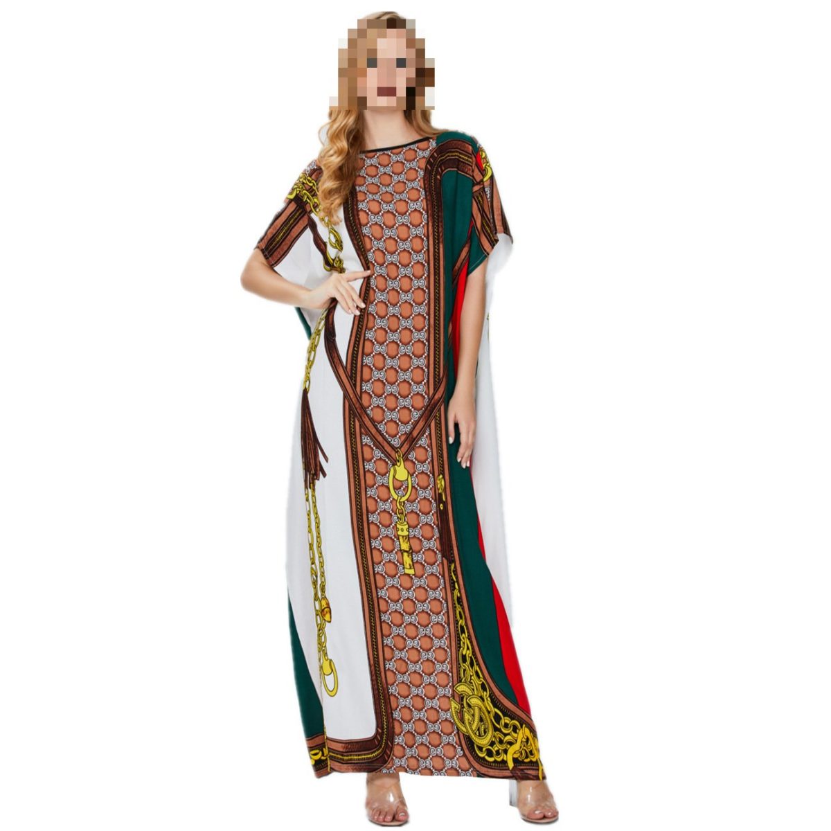 Robe grande taille manches courtes