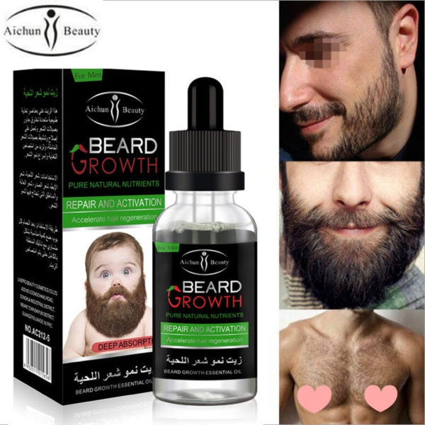 Huile essentielle de croissance de barbe et cheveux
