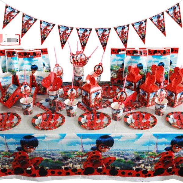 Kit de 56pièces d'anniversaire Miraculous - 6 Enfants