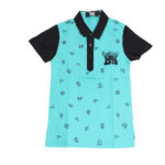 Polo enfant Burkindi avec motif  - Vert/Noir