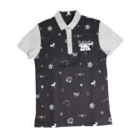 Polo enfant Burkindi avec motif  - Blanc/Noir