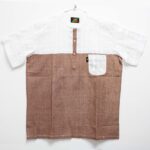 Chemise Burkindi Danfani à manches courtes - Marron/Blanc
