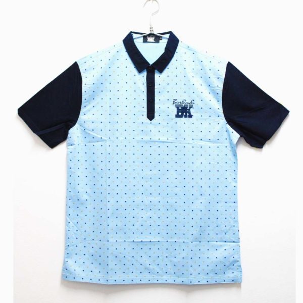 Polo adulte Burkindi avec motif  - Bleu/Multicolore