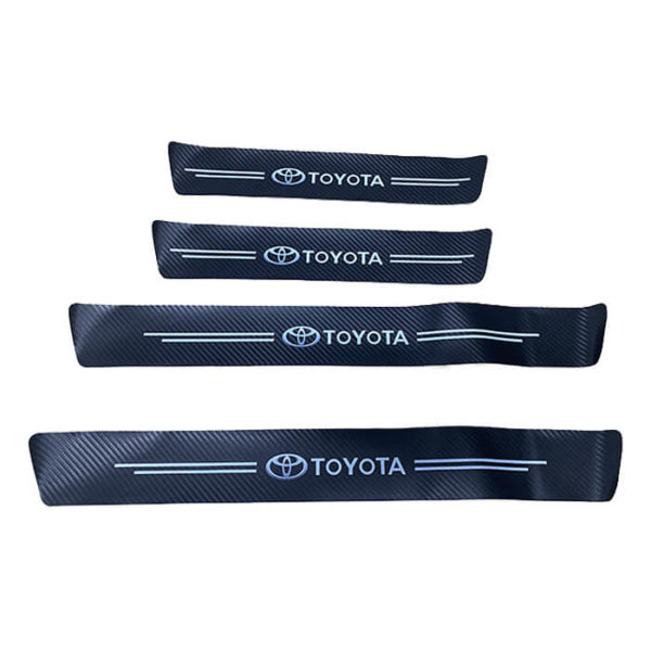 4pcs Autocollant de protection de seuil de porte de voiture