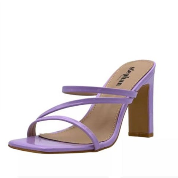 Sandales Nu-pieds À Talon En Cuir - Violet
