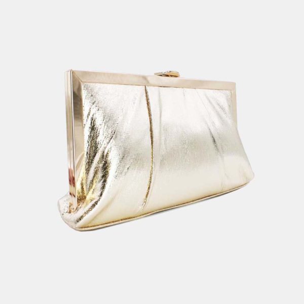 Pochette de soirée ou de mariage avec bandoulière - Doré
