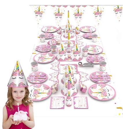 Kit de 82 pièces d'anniversaire - Licorne