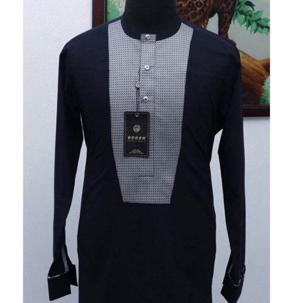 Tunique Pour Homme En Coton Glacé - Bleu