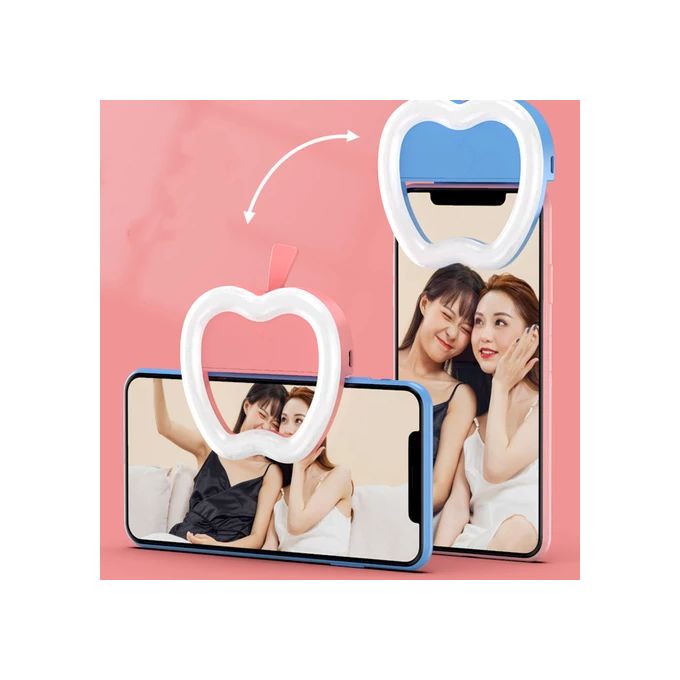 Selfie Ring Light - Avec Lumière LED en Forme de Pomme Rose