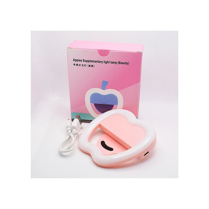 Selfie Ring Light - Avec Lumière LED en Forme de Pomme Rose – Image 3