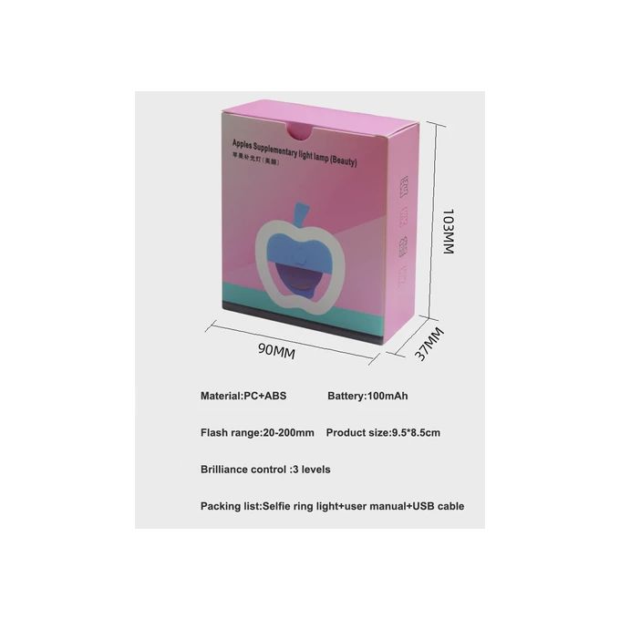 Selfie Ring Light - Avec Lumière LED en Forme de Pomme Rose – Image 4