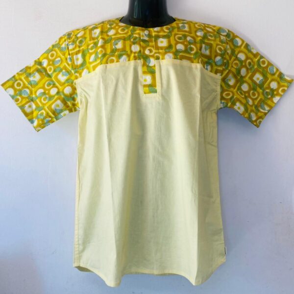 Chemise Deux Tons aux Manches Courtes - Vert/Beige