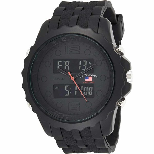 Montre homme U.S. Polo Assn US9269 avec bracelet en caoutchouc - Noir