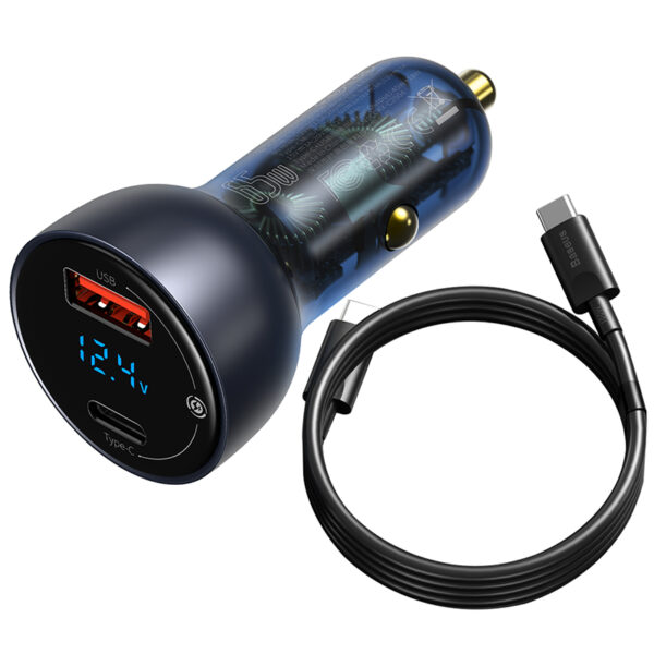 Chargeur De Voiture Baseus - 65W - 5A SCP - Charge rapide - TZCCKX-0G Avec Câble De Type C