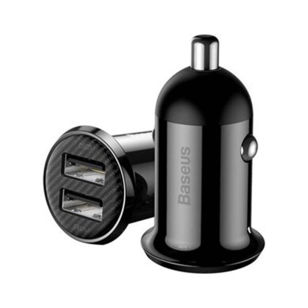 Chargeur de voiture Baseus Grain Pro CCALLP-01 4.8A Avec Deux Ports USB 6 Noir