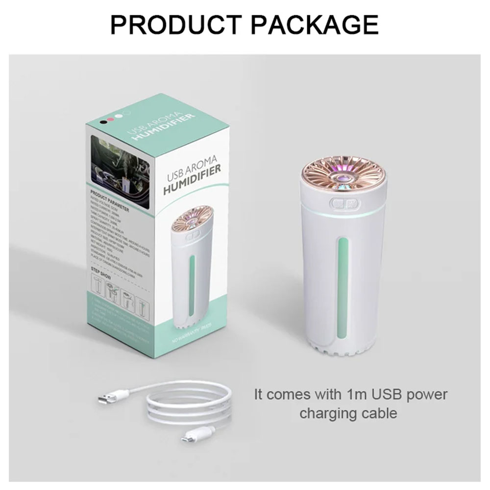 Sans titre-2 Humidificateur De Bureau USB 300 Ml Avec Lumière LED - Rechargeable – Image 1