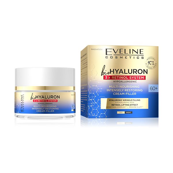 Eveline Cosmetics - Bio Hyaluron - Crème Multi - Nourrissante 60+ - 50ml