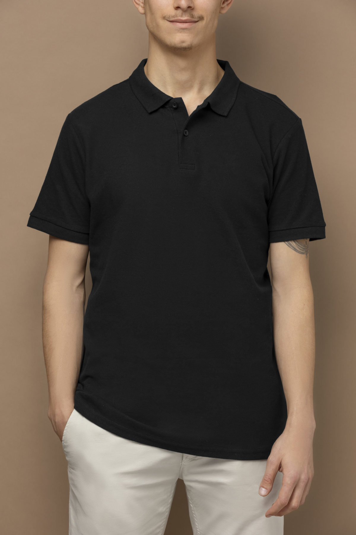 Polos Pour Hommes En Coton à Manches Courtes - Noir – Image 7