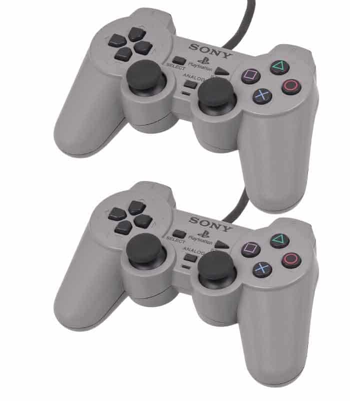 ps2grisdouble Sony Computer Entertainment Lot De 2 Manettes PlayStation 2 – Image 1