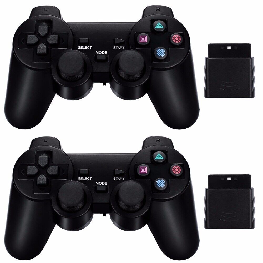s-l1200 Lot De 2 Manettes PlayStation 2 sans fil – Image 1