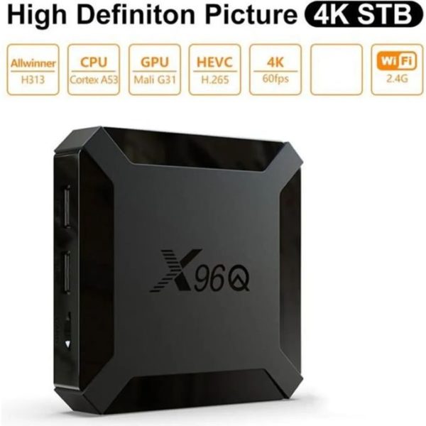 X96Q Smart TV Box Wifi 4k 4go + 64go - TV Box Multimédia - Android 11