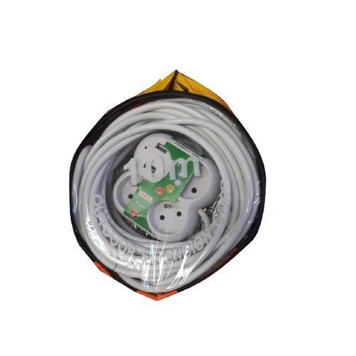 Rallonge Multiprise - 3 Prises Et 2 Ports USB Avec Un Cordon De 10 M - Blanc