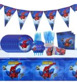 Kit de 82 pièces pour anniversaire enfant - Spiderman - Bleu – Image 4