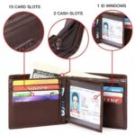 Portemonnaie en cuir pour homme - Marron