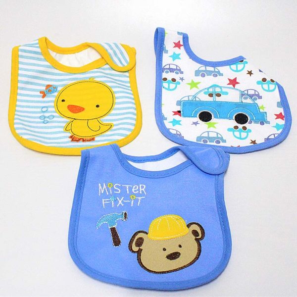 Lot de 3 bavoirs en coton pour bébé