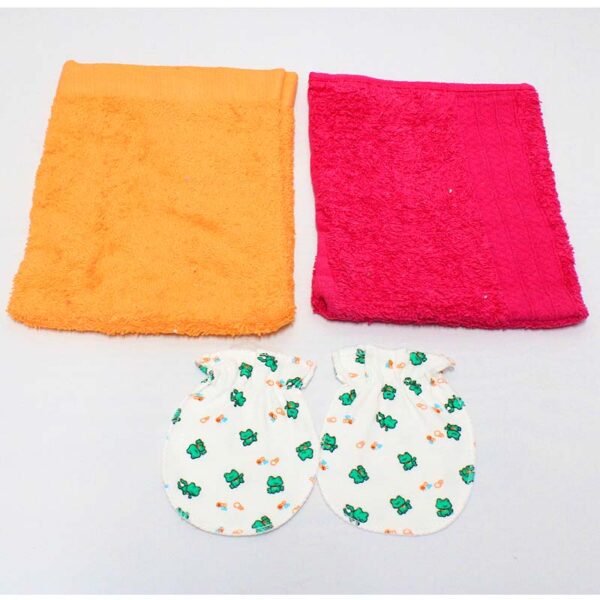 Lot De 2 Serviettes + Une paire de Gant Pour Bébé