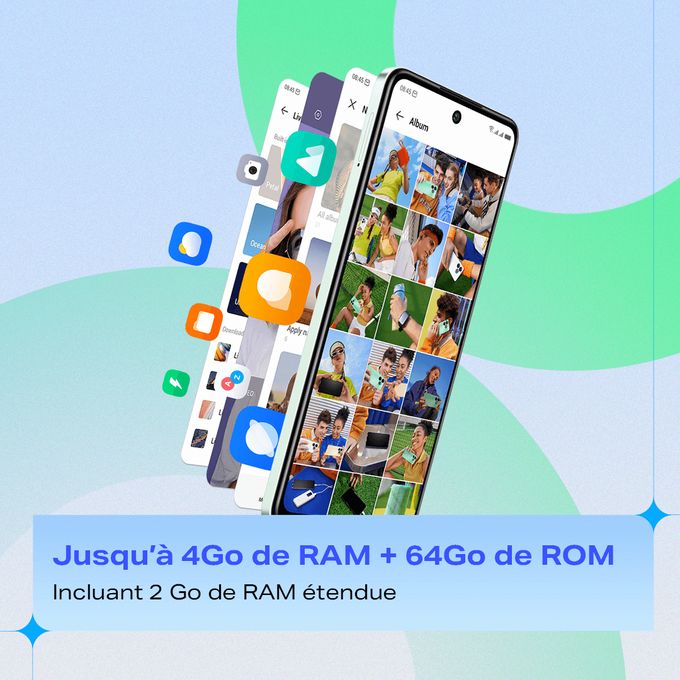 Infinix Smart 8 - 6,6" - 4G - 2 SIM - 64Go + (2+2)Go - 8Mpx/13Mpx - 5000 MAh – Image 3