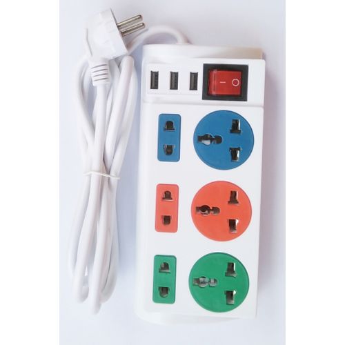 Rallonge Multiprise-6 Prises -3 Ports USB