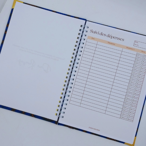 Budget planner à motif pagne - Bleu – Image 2