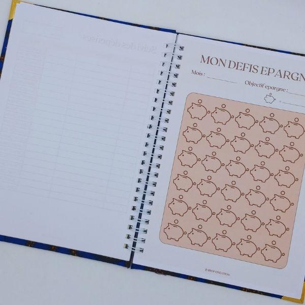 Budget planner à motif pagne - Bleu – Image 3