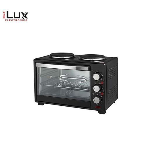 Ilux Four Electrique 25L - A2 Plaques Chauffantes - 1600W - Noir - Garantie 3 Mois