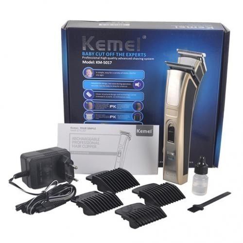 Tondeuse Electrique Rechargeable KM-5017 - Cheveux Et Barbe - Pour Hommes Et Enfants - Doré