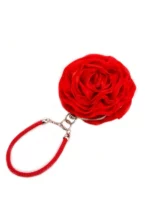 Sac à main en satin doux en forme de rose - Rouge