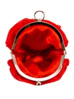 Sac à main en satin doux en forme de rose - Rouge – Image 5
