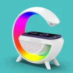 Haut-parleur Bluetooth LCD RVB multifonctionnel, chargeur sans fil 15W, réveil, décoration d'intérieur, lampe intelligente