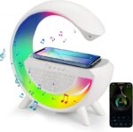 Haut-parleur Bluetooth LCD RVB multifonctionnel, chargeur sans fil 15W, réveil, décoration d'intérieur, lampe intelligente – Image 3