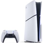 Sony PlayStation 5 console (digital edition) with wireless DualSense controller on white background.
