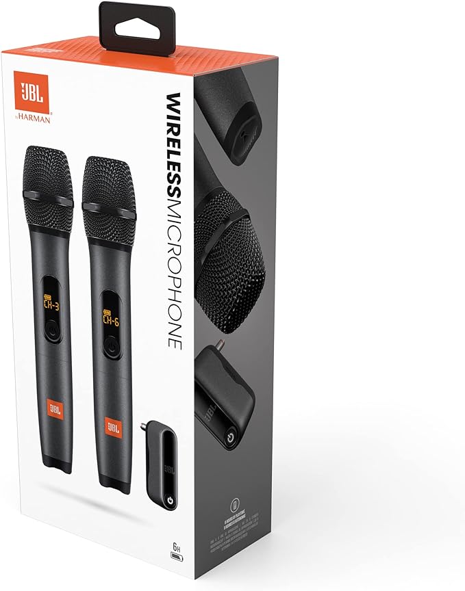 Système de microphone sans fil Bluetooth JBL à 2 microphones, récepteur sans fil UHF double canal rechargeable – Image 2