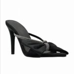 Sandales à talons aiguille en cuir – Noir – Image 2
