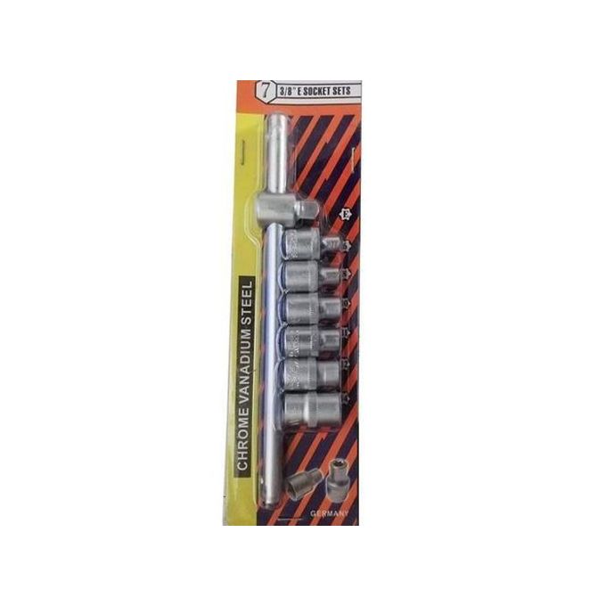 gte Kit De 9 Clé à Pipe Détachable - 10/11/2/14/16/18/20/22/24 - Gris – Image 1